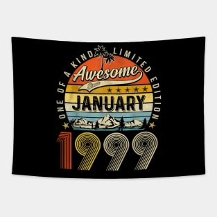 Awesome Since January 1999 Vintage 24th Birthday Tapestry