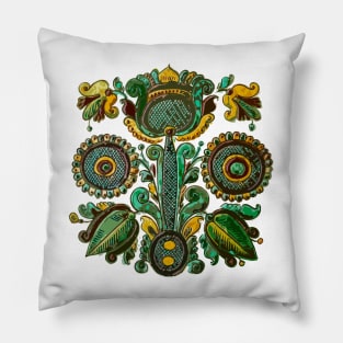 Traditional Ukraine folk flowers decor Pillow