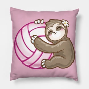 Kawaii Sloth pink girls Volleyball Pillow