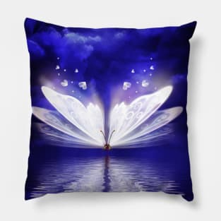 Wonderful butterflies flying over the sea Pillow