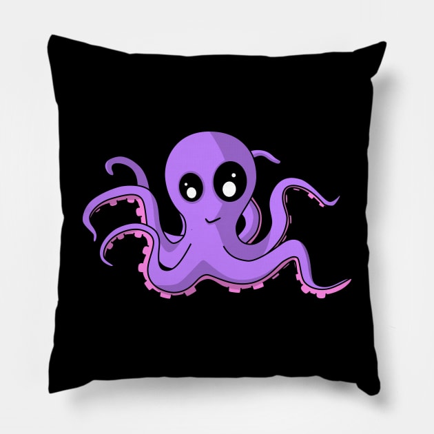 Lilac Octopus Baby Pillow by Wise Dragon Art