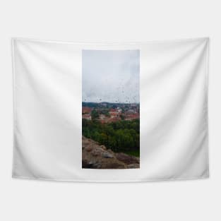 Vilnius through rain drops Tapestry