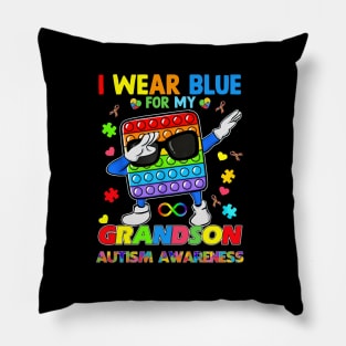 Poplt Dab I Wear Blue For My Grandson Autism Awareness Pillow