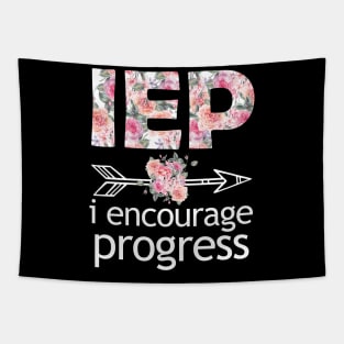 special education teacher shirt cheetah, iep i encourage progress, Flower Tapestry