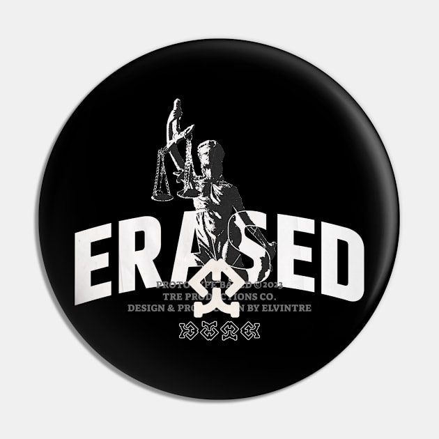 Justice is "Erased" Pin by Earthquake