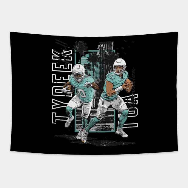 Tua Tagovailoa & Tyreek Hill Miami Duo Tapestry by danlintonpro