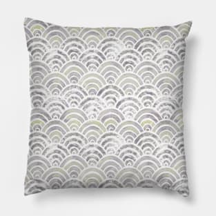 Fish scales japanese pastel white Pillow