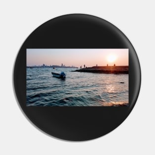 Pattaya Beach Thailand Boat Sunset Pin