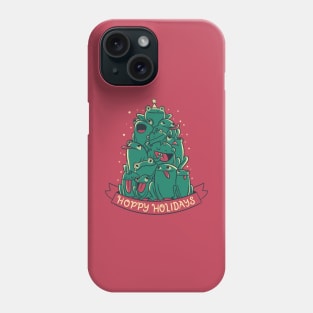 Funny Animal Christmas - Hoppy Holidays Frogs Phone Case