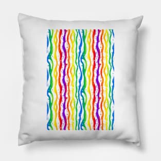 rainbow paint splatter zebra stripes Pillow