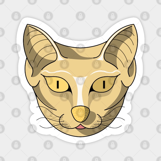 cute brown sand cat face cartoon Magnet by dwalikur