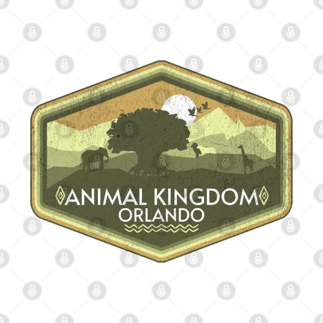 Animal Kingdom Orlando Retro Vintage Distressed Florida Design by Joaddo