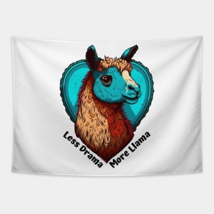 Less Drama More Llama Design, Fun and Playful Animal Design for Llama Lovers Tapestry