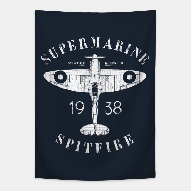 Supermarine Spitfire Tapestry by 909 Apparel