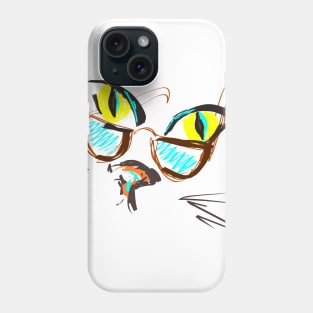 cat in glasses Phone Case