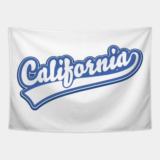 California retro logo Tapestry by nickemporium1