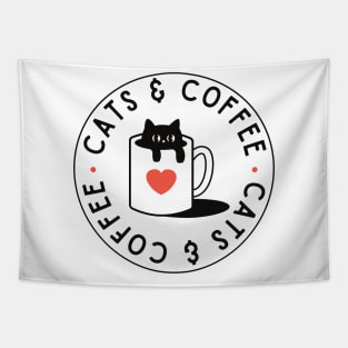 Cats & Coffee retro vintage Tapestry