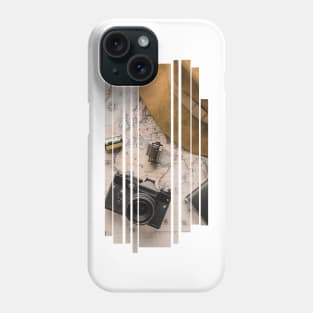 Travel gear -  Camera, hat, and Globe T-shirt print | Travel and Adventures Phone Case