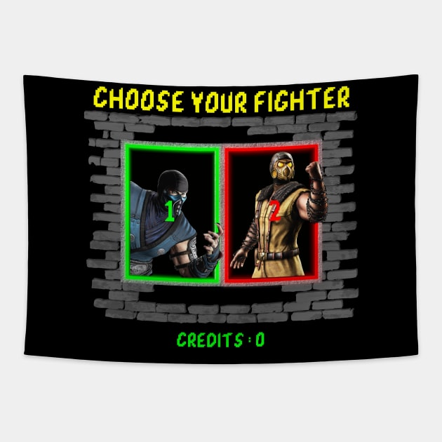 Choose your fighter Mortal Kombat Team Tapestry by Pannolinno