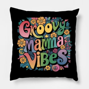 Groovy Mama Vibes | T Shirt Design Pillow