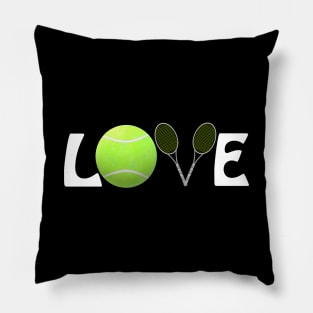 Tennis Lovers Rackets and Ball (White Letters) Pillow