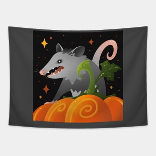 Pumpkin Opossum Tapestry