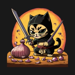 Mr onion and the ninja cat T-Shirt