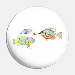 Angel Fish with Umbrella Pin