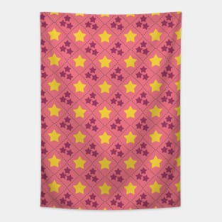 Pink and Yellow Stars Seamless Pattern 050#001 Tapestry