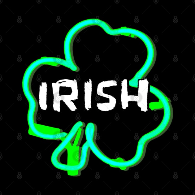 Irish Neon Shamrock by badlydrawnbabe