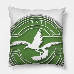 Soaring Eagle Emblem in Green and Silver No. 856 Pillow