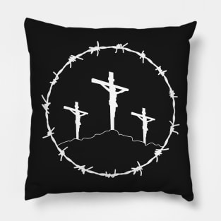 Golgotha Crucifixion Barbed Wire Hardcore Punk Pocket Pillow