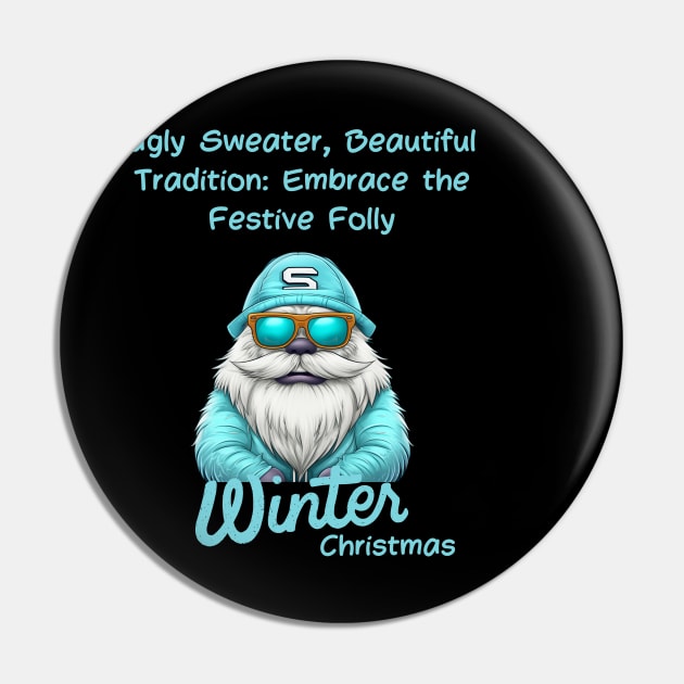 Ugly Sweater Yeti Pin by FehuMarcinArt