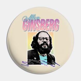 Allen Ginsberg 80s Style Aesthetic Tribute Design Pin