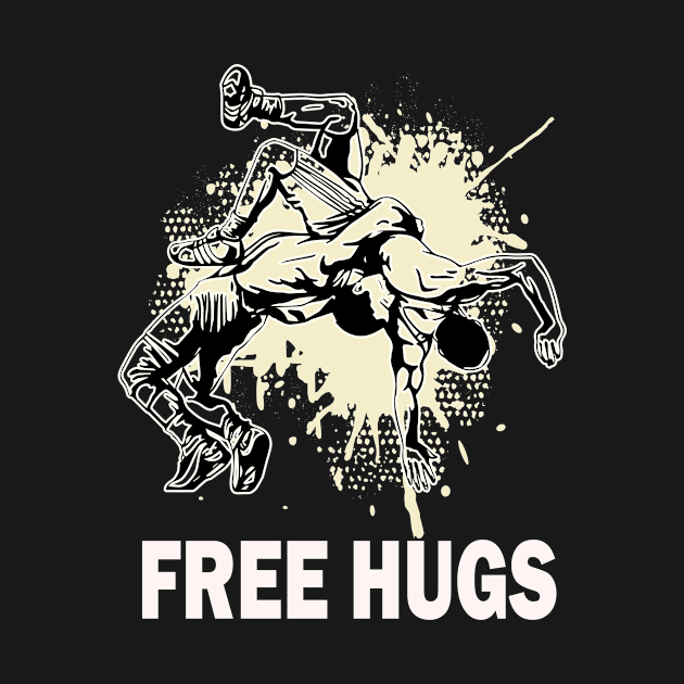 Free Hugs Wrestling Mens Youth Wrestling lover by DODG99