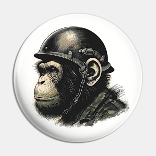 Chimpanzee Motorcycle Rider Pin