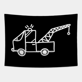 Tow Truck Hand Drawn Tapestry