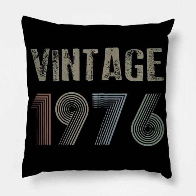 Vintage 1976 43rd Birthday Gift idea Men Women Pillow by semprebummer7