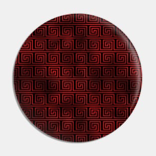 Black and Ruby Red Foil Vintage Art Deco Key Pattern Pin