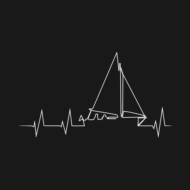 Funny Sailboat Heartbeat Cute Love To Sail by AlexWu