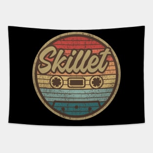 skillet cassette retro circle Tapestry