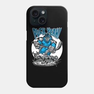 Puck Yeah Yeti Hockey Player Mascot Phone Case