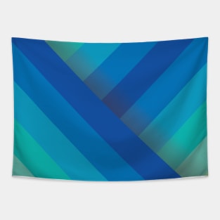 Blue Diagonal Stripes Tapestry