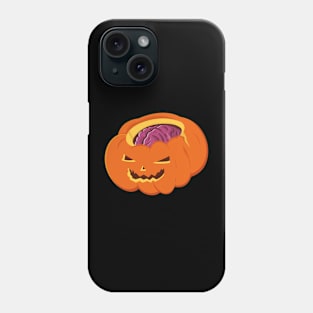 Spooky Jack O Lantern With Brain Phone Case