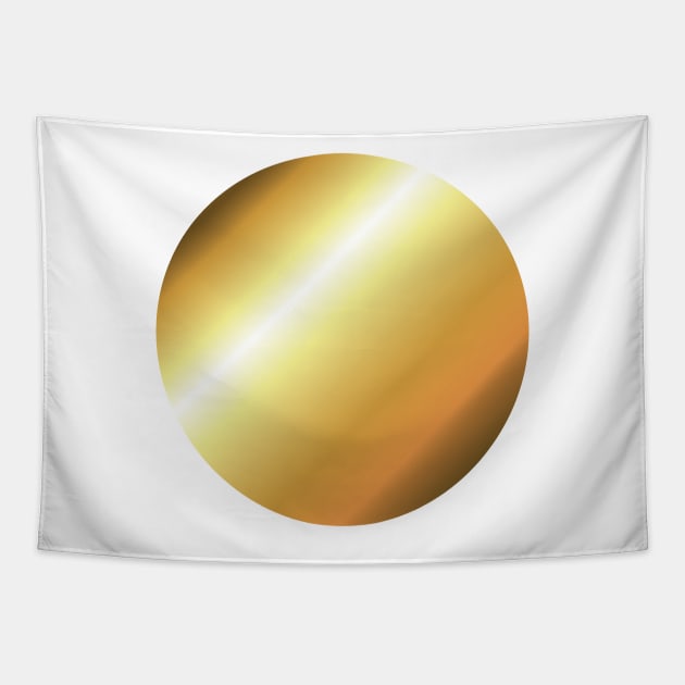 Gold Gradient Metallic Circle Futuristic Tapestry by Inogitna Designs