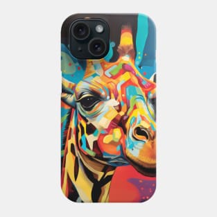 Giraffe Animal Portrait Colorful Painting Phone Case