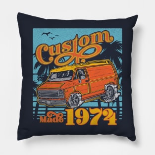 Retro Van Custom Made 1974 Dad's Birthday Vintage Pillow