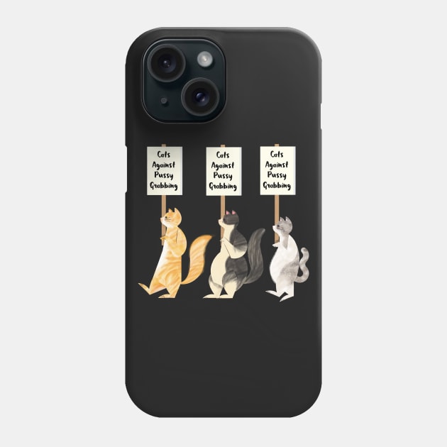 Cats Against Pussy Grabbing Phone Case by thingsandthings