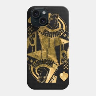 Queen Pikes - Golden playing cards Phone Case