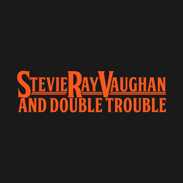 SRV Stevie Ray Vaughn & Double Trouble Vintage Rock Logo by robotbasecamp